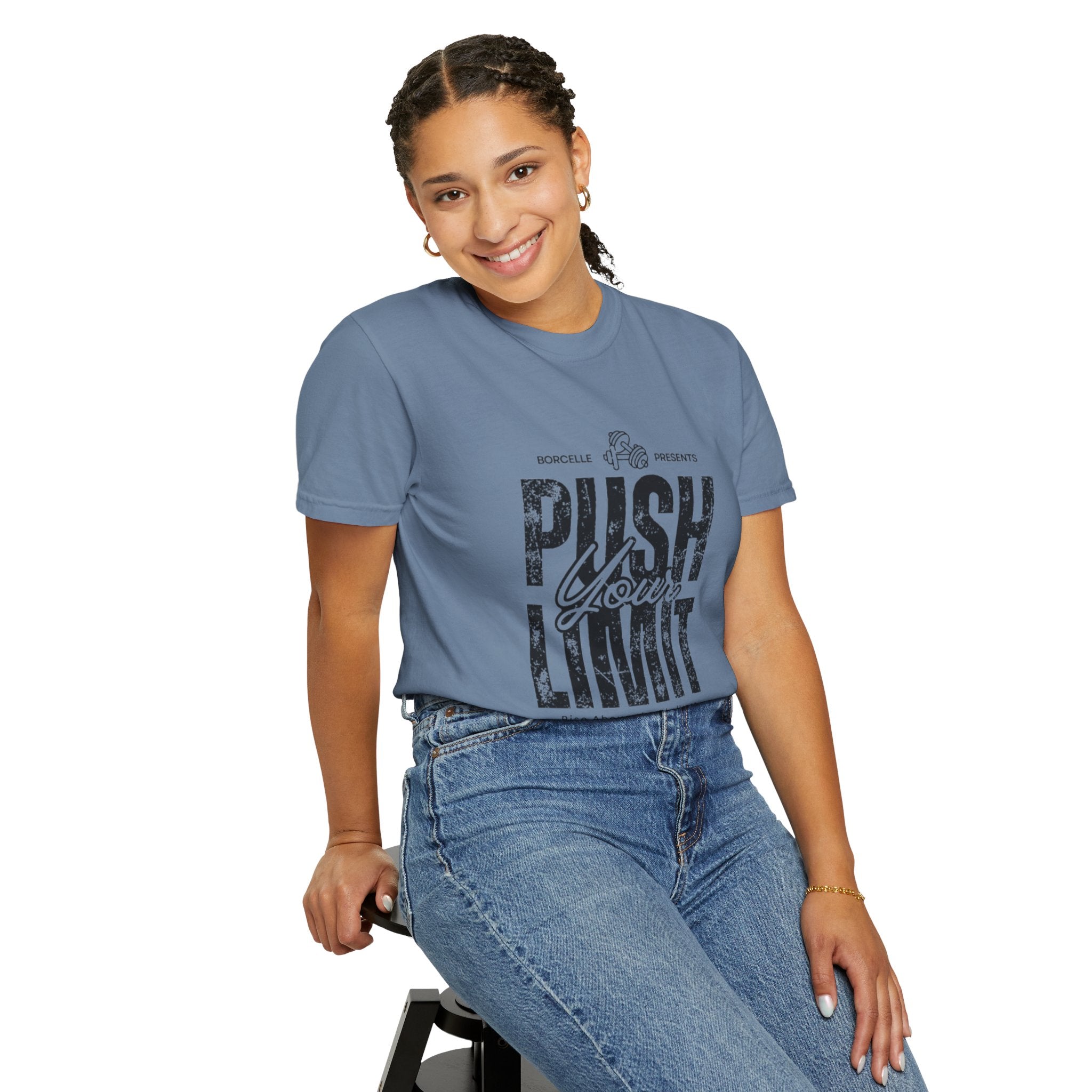 Motivational Gym T-shirt, Push Your Limit Tee, Workout Top, Fitness Apparel, Unisex Activewear, Inspirational Clothing