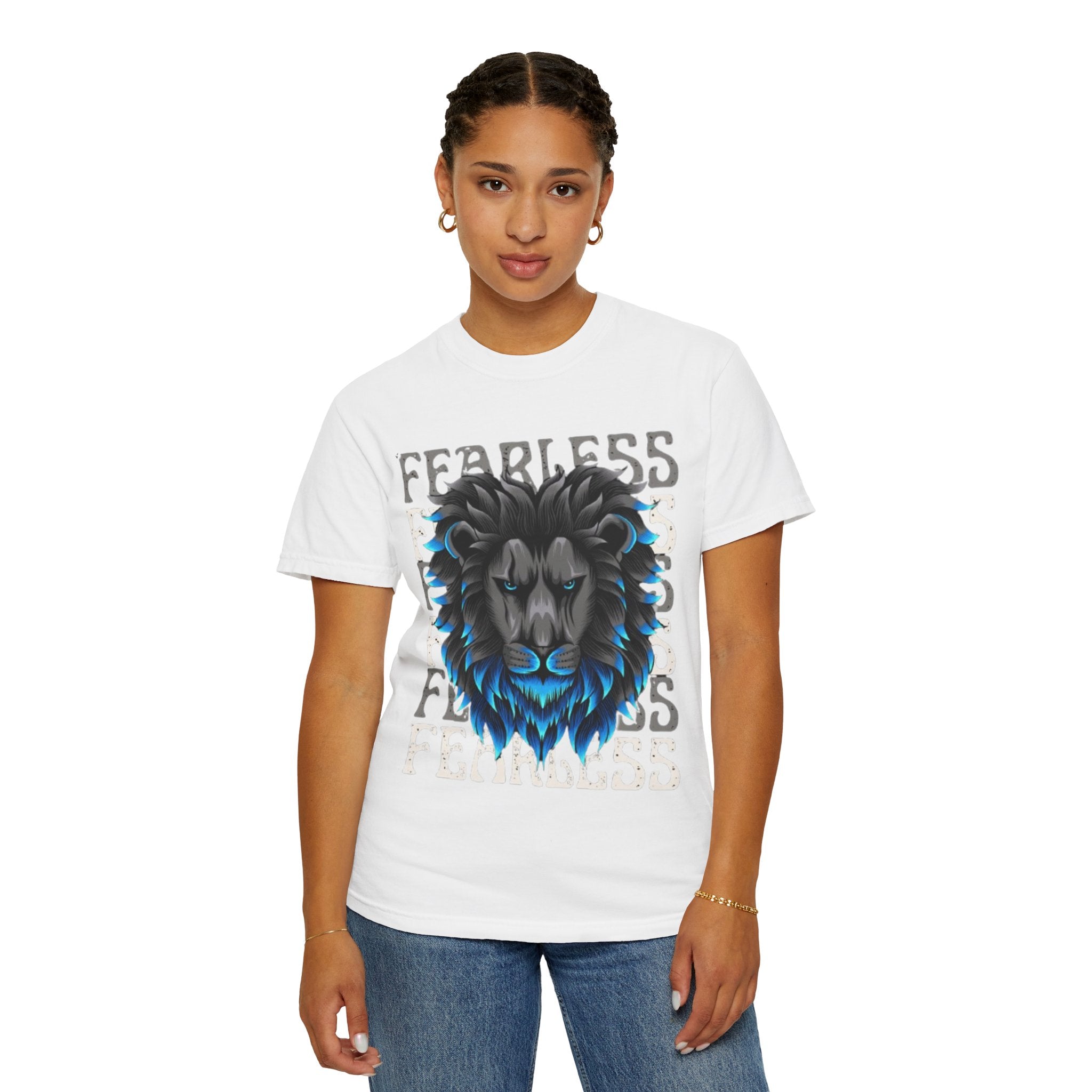 Fearless Lion Graphic T-Shirt, Unisex Short Sleeve Tee, Animal Lover Gift, Inspirational Outfit, Casual Wear, Birthday Present