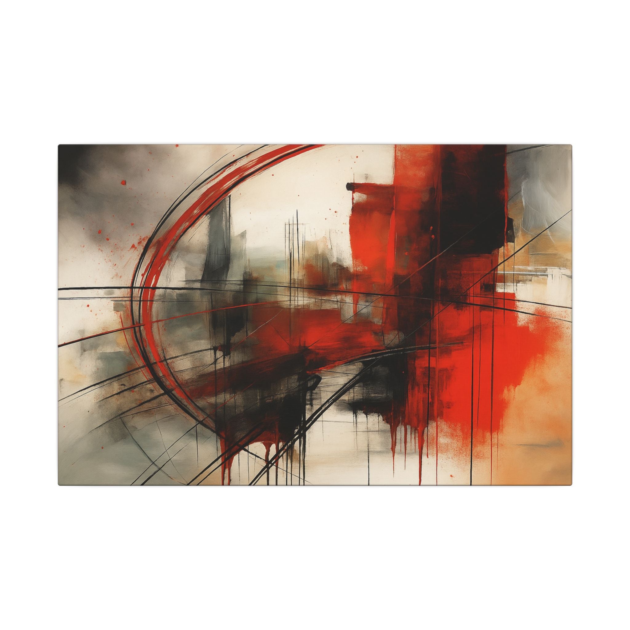 Abstract Red and Black Wall Art Canvas, Home Decor, Modern Art, Office Wall Decor, Minimalist Art, Gift for Art Lovers