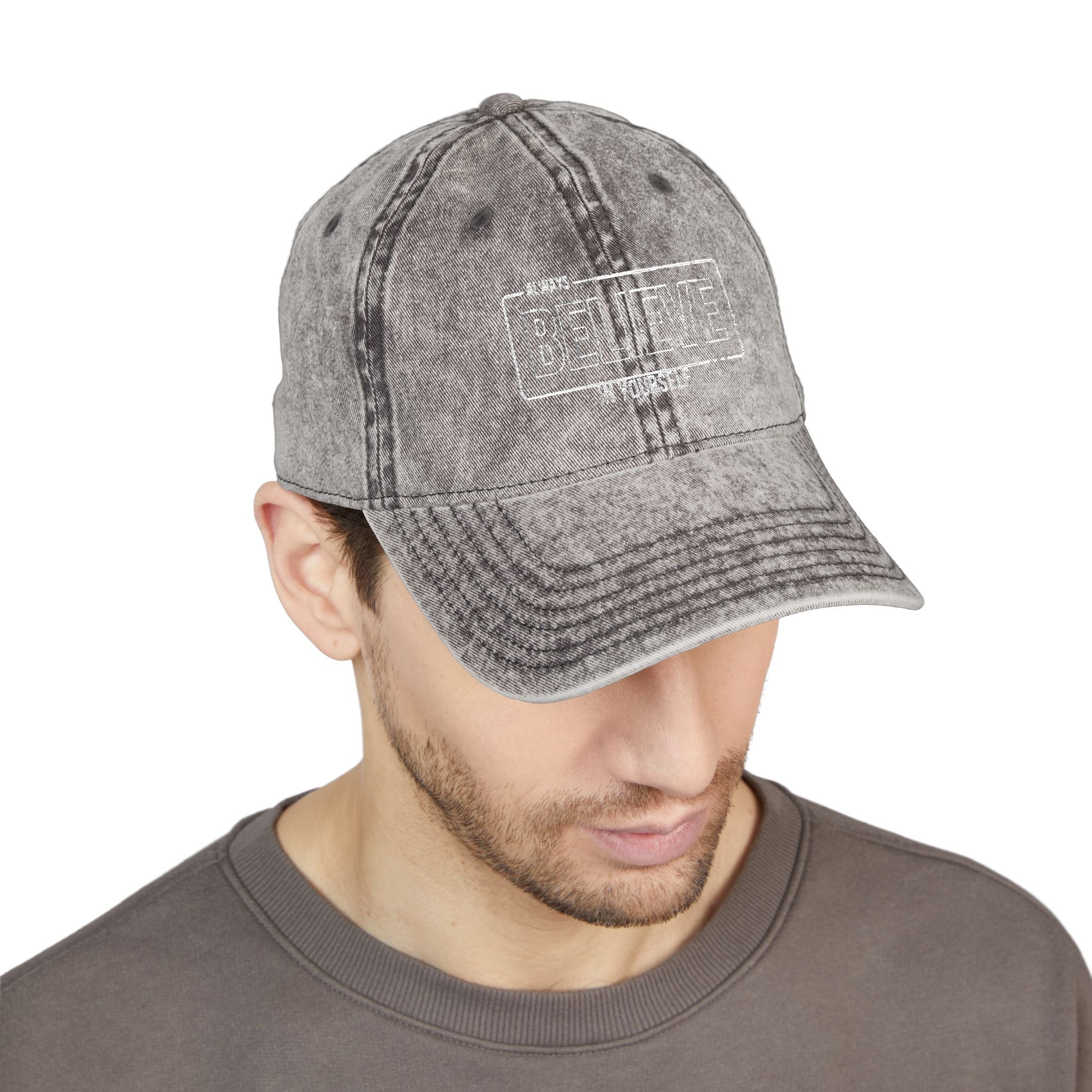 Vintage Embroidered Cap - Believe Design, Casual Wear, Gift for Him/Her, Summer Accessory, Inspiring Headwear