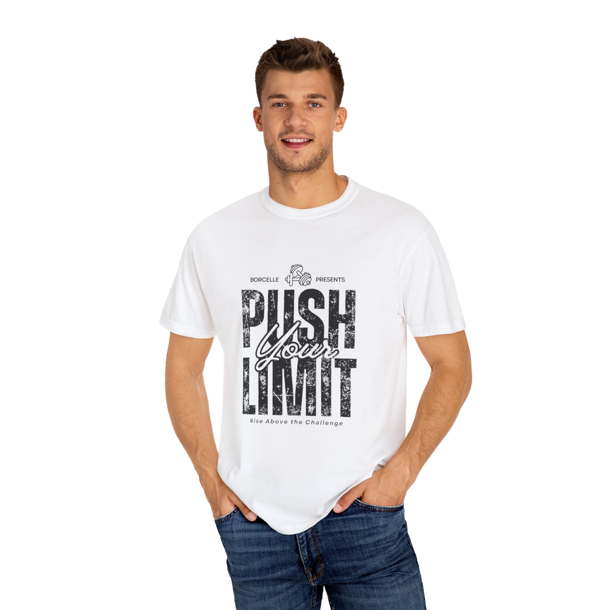 Motivational Gym T-shirt, Push Your Limit Tee, Workout Top, Fitness Apparel, Unisex Activewear, Inspirational Clothing