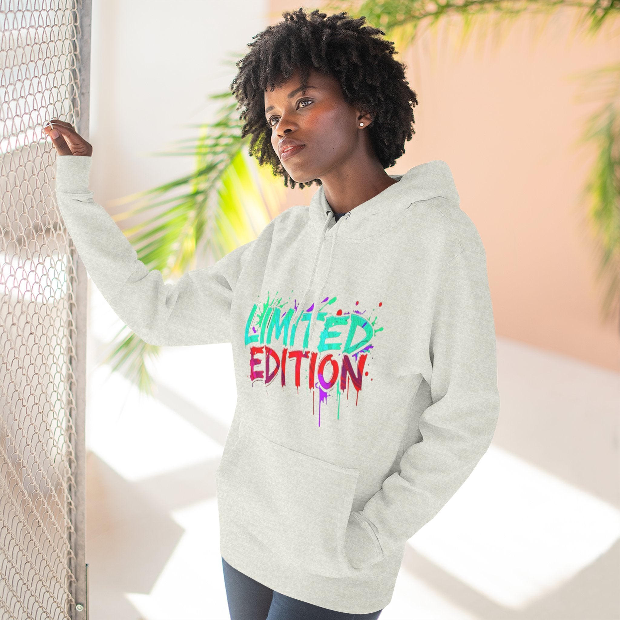 Limited Edition Three-Panel Fleece Hoodie, Streetwear Sweatshirt, Casual Hoodie, Gift for Him, Fall Fashion, Cozy Apparel