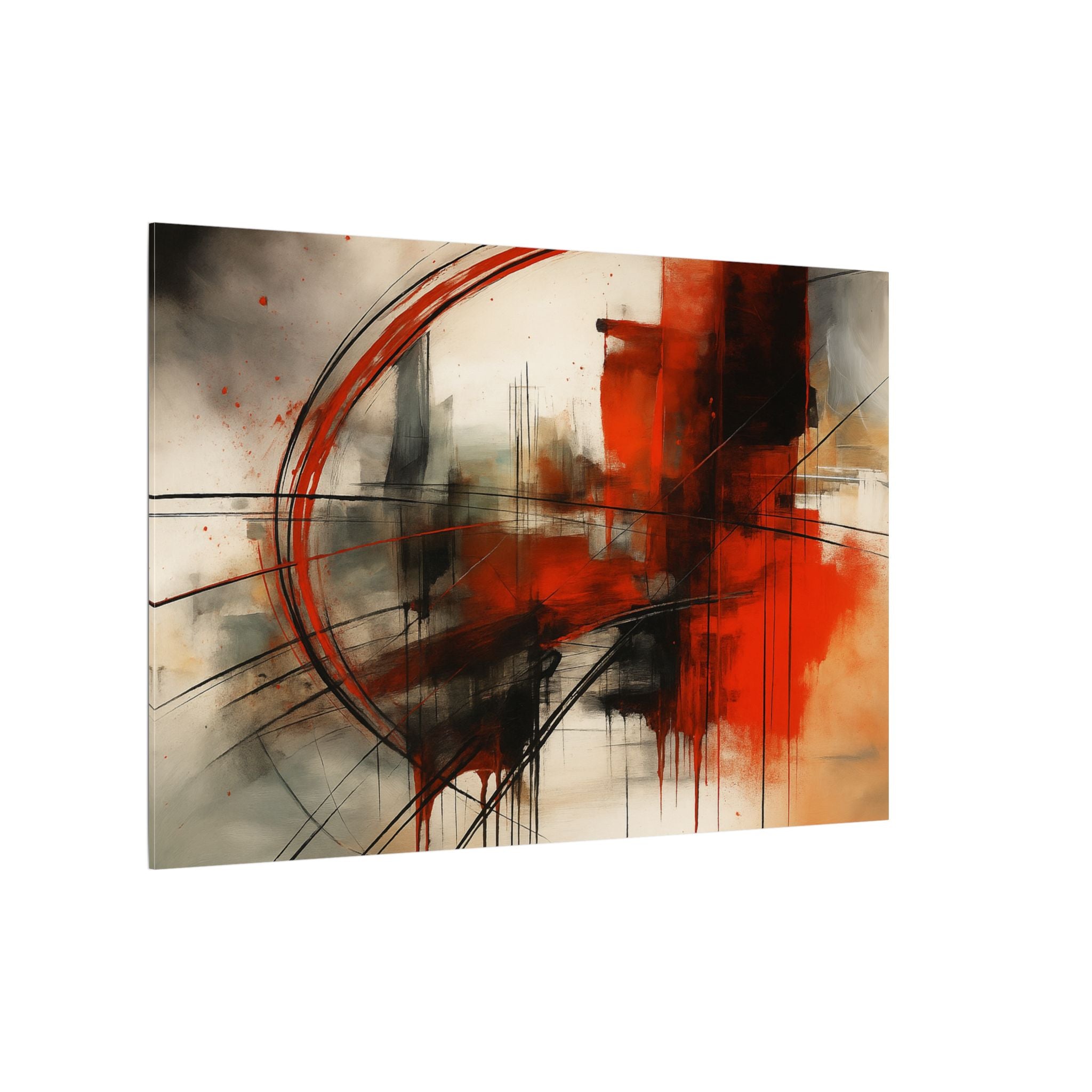 Abstract Red and Black Wall Art Canvas, Home Decor, Modern Art, Office Wall Decor, Minimalist Art, Gift for Art Lovers