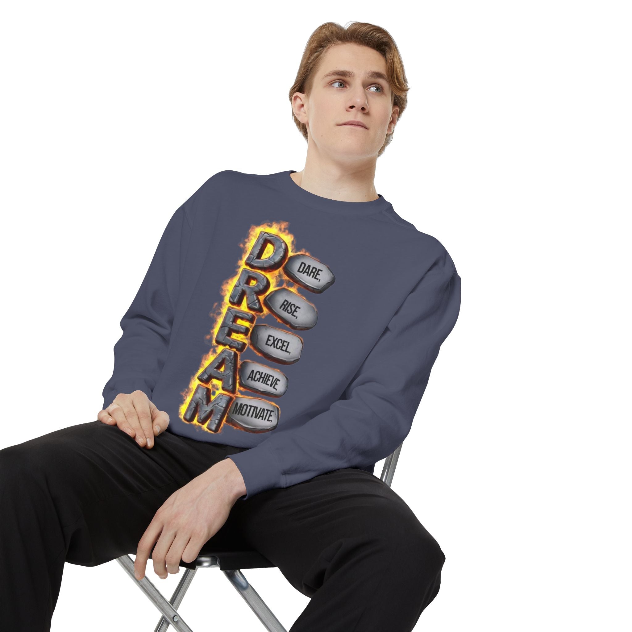 Dream Inspiring Unisex Sweatshirt, Cozy Motivational Gift, Perfect for Casual Outings, Dreamers & Creatives, Inspirational Apparel