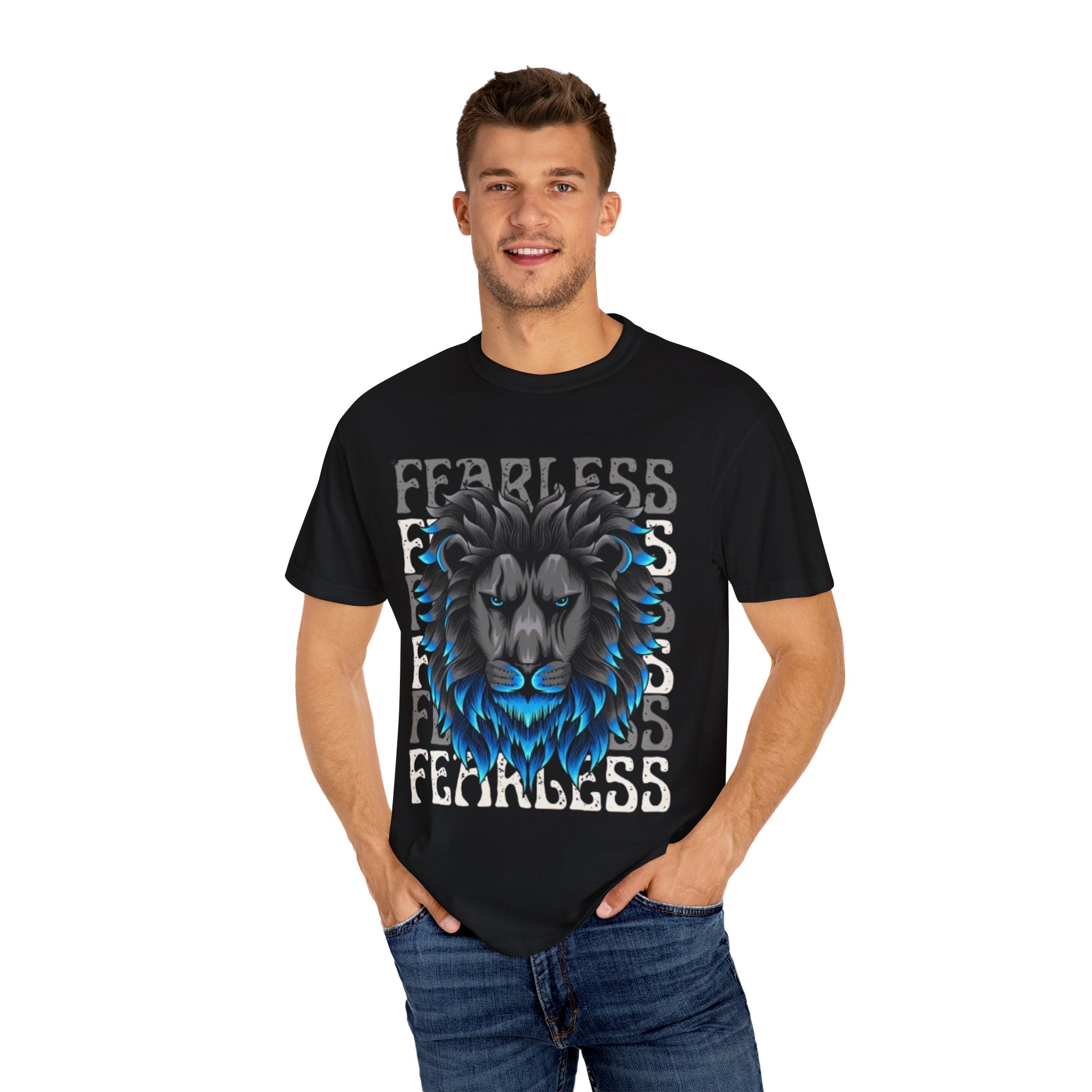 Fearless Lion Graphic T-Shirt, Unisex Short Sleeve Tee, Animal Lover Gift, Inspirational Outfit, Casual Wear, Birthday Present