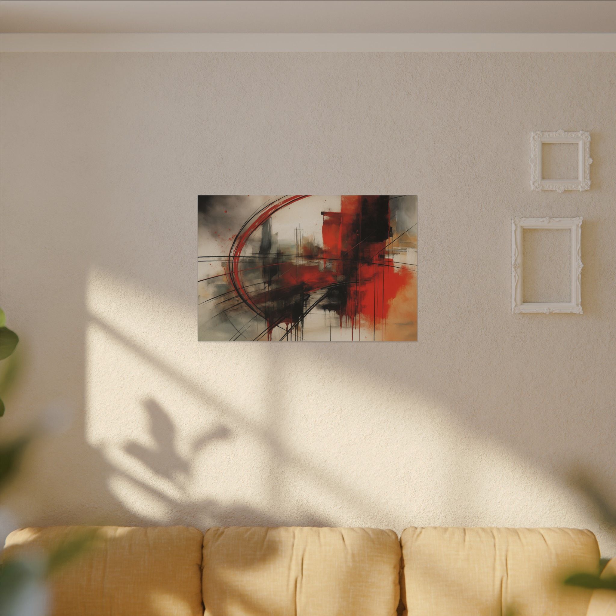 Abstract Red and Black Wall Art Canvas, Home Decor, Modern Art, Office Wall Decor, Minimalist Art, Gift for Art Lovers