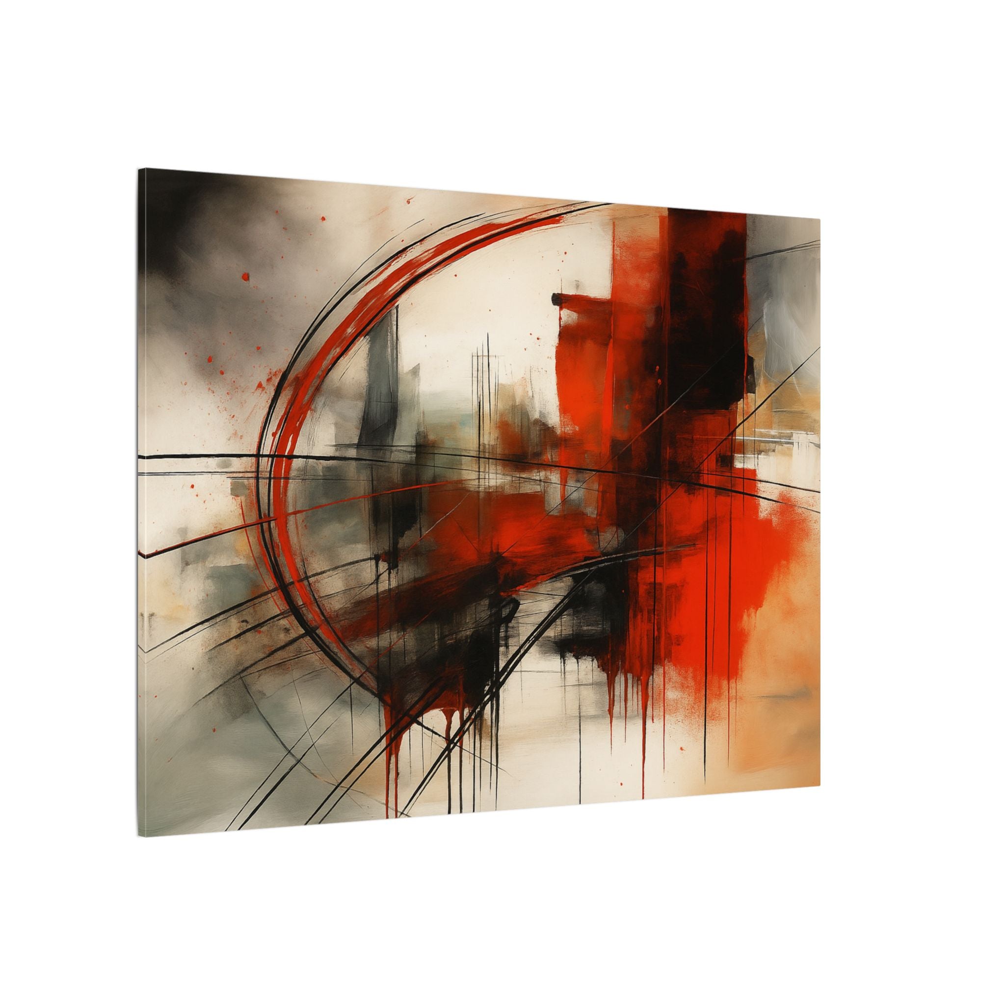 Abstract Red and Black Wall Art Canvas, Home Decor, Modern Art, Office Wall Decor, Minimalist Art, Gift for Art Lovers