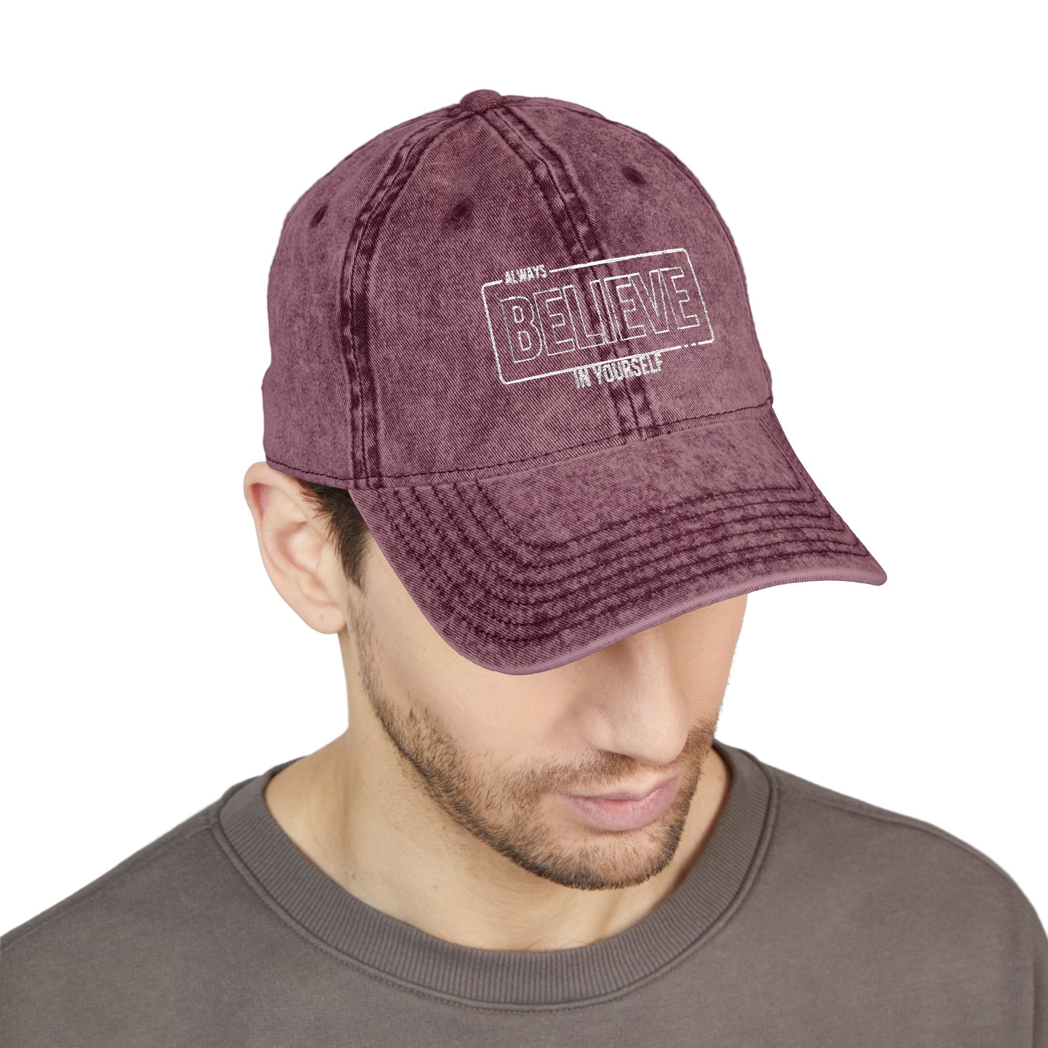 Vintage Embroidered Cap - Believe Design, Casual Wear, Gift for Him/Her, Summer Accessory, Inspiring Headwear