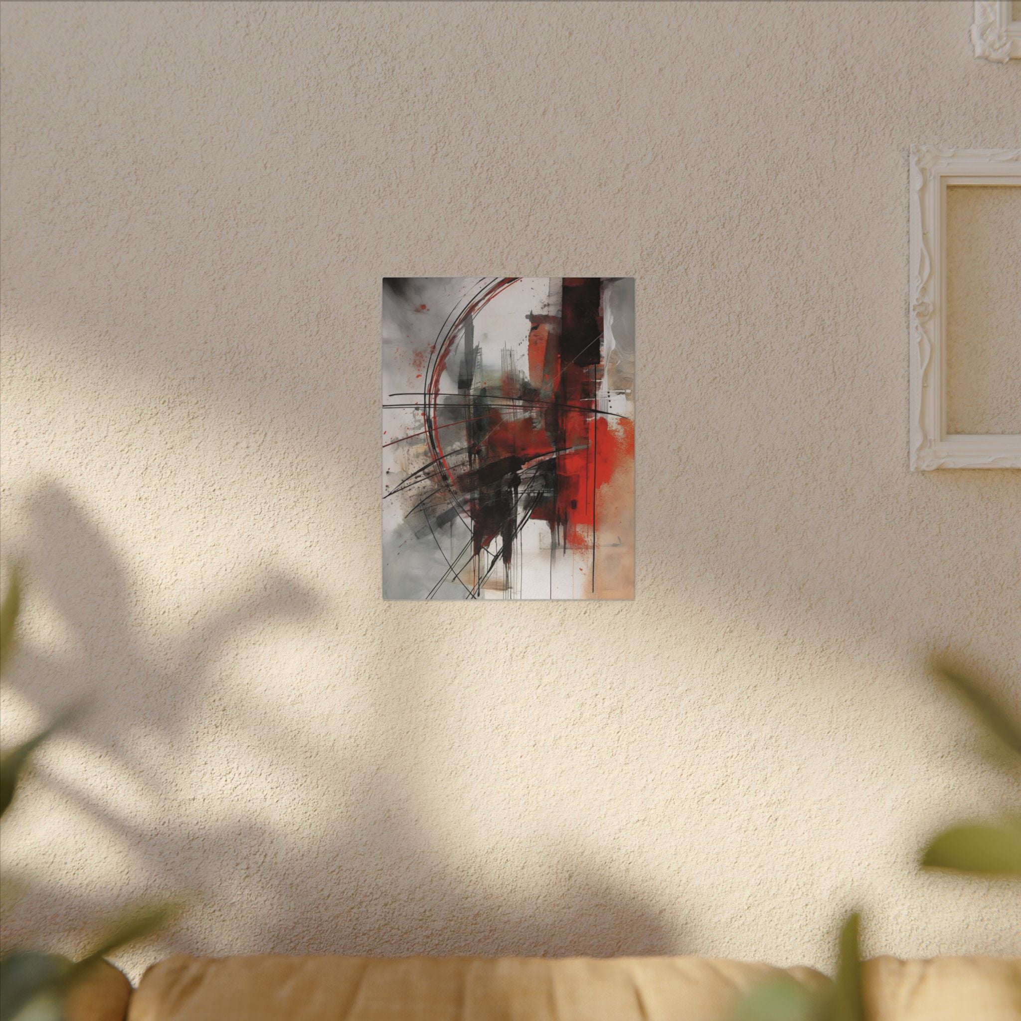 Abstract Red and Black Wall Art Canvas, Home Decor, Modern Art, Office Wall Decor, Minimalist Art, Gift for Art Lovers