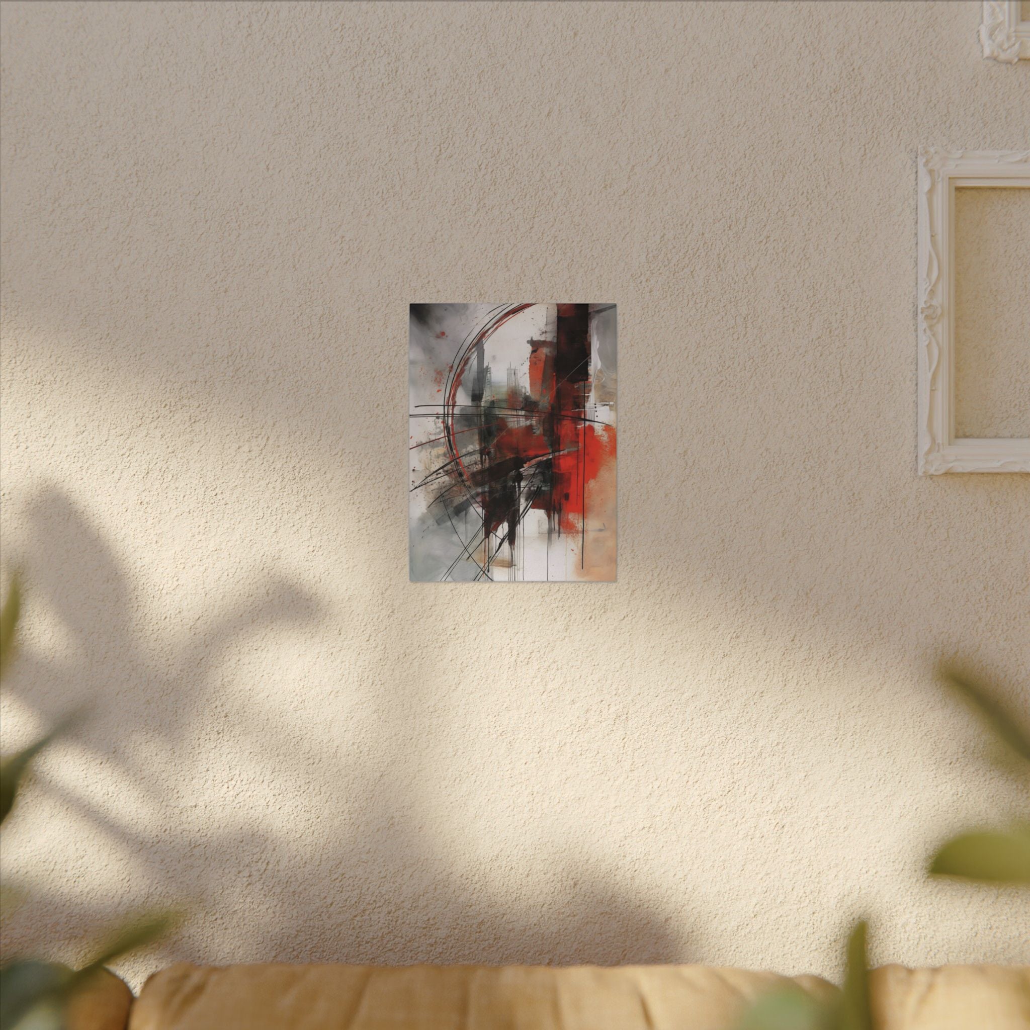 Abstract Red and Black Wall Art Canvas, Home Decor, Modern Art, Office Wall Decor, Minimalist Art, Gift for Art Lovers