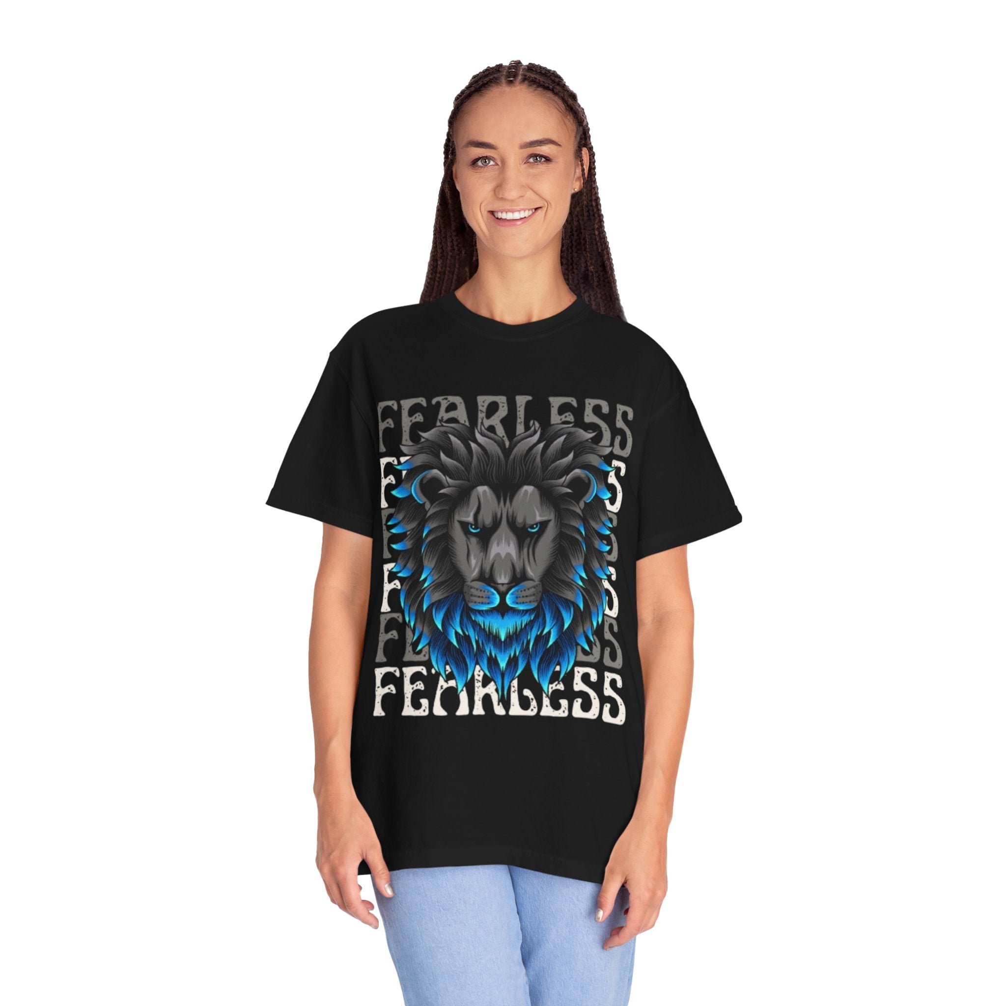 Fearless Lion Graphic T-Shirt, Unisex Short Sleeve Tee, Animal Lover Gift, Inspirational Outfit, Casual Wear, Birthday Present