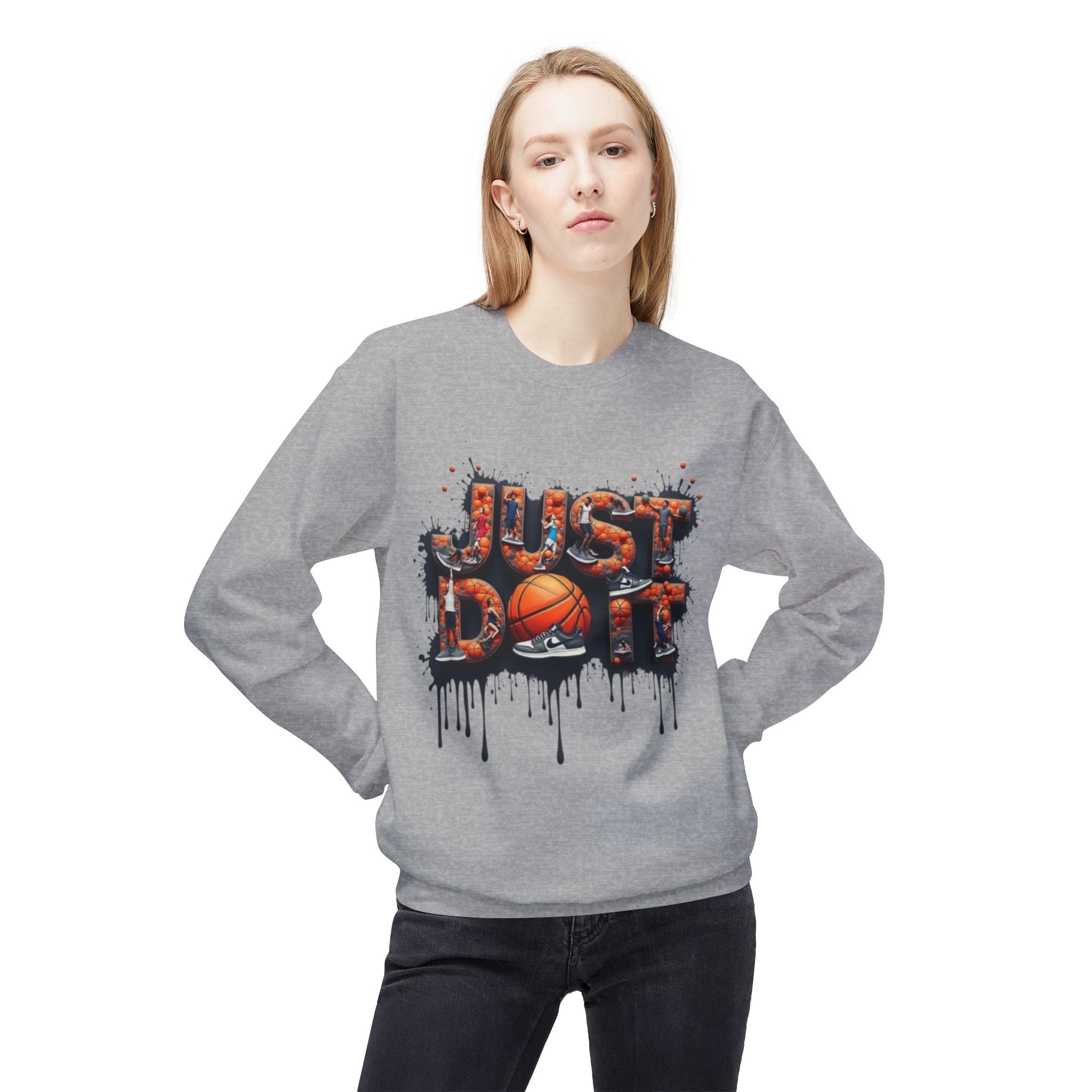 Sporty Basketball Crewneck Sweatshirt, Perfect for Athletes, Basketball Fans, Casual Wear, Gifts for Him, Game Day Essentials