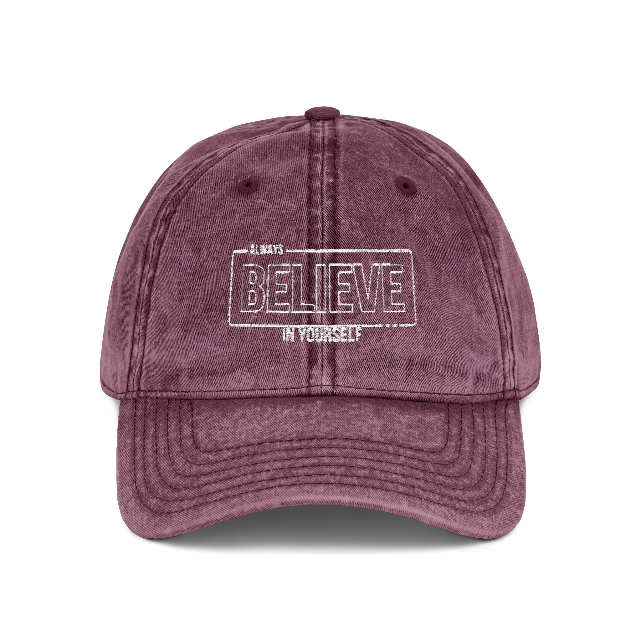 Vintage Embroidered Cap - Believe Design, Casual Wear, Gift for Him/Her, Summer Accessory, Inspiring Headwear