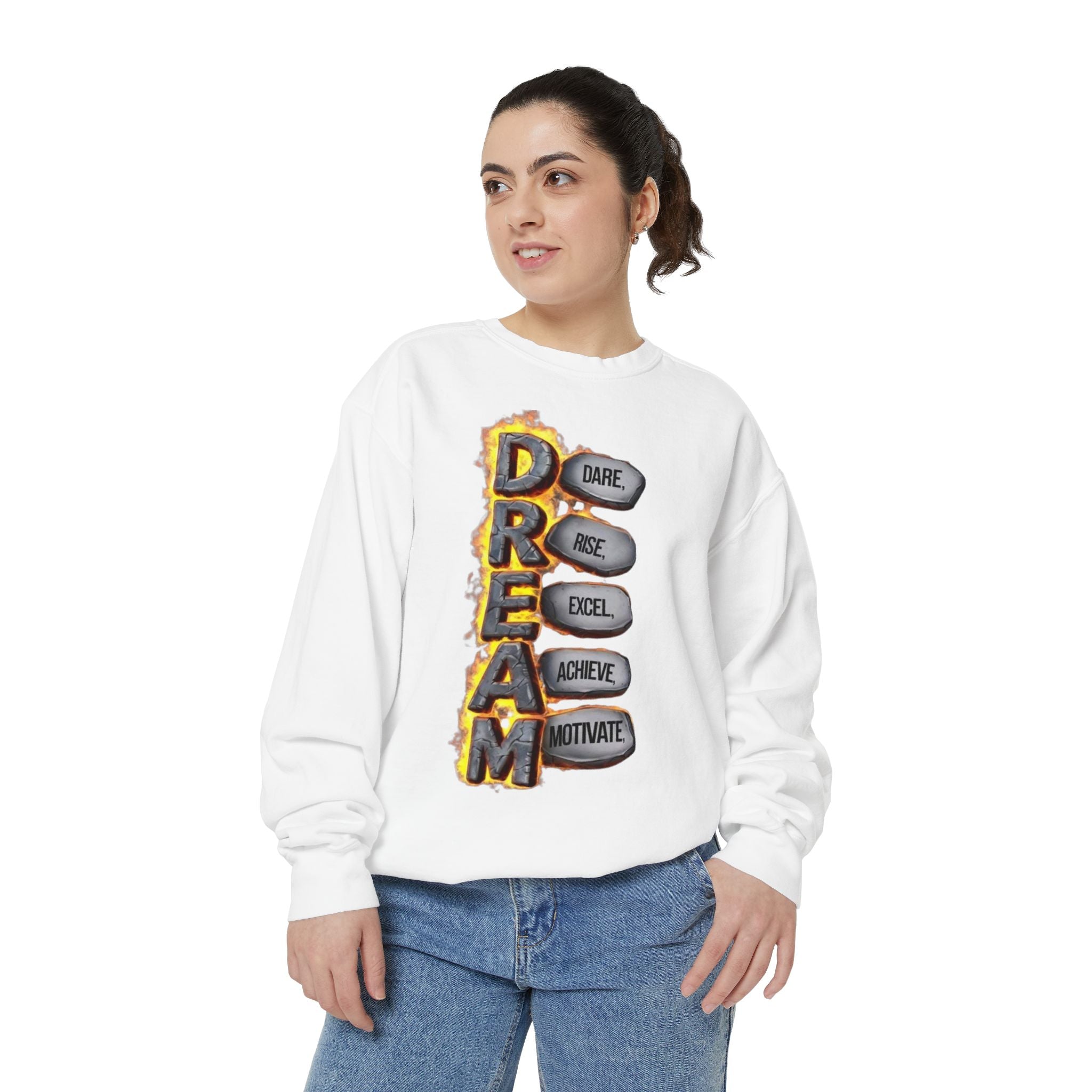 Dream Inspiring Unisex Sweatshirt, Cozy Motivational Gift, Perfect for Casual Outings, Dreamers & Creatives, Inspirational Apparel