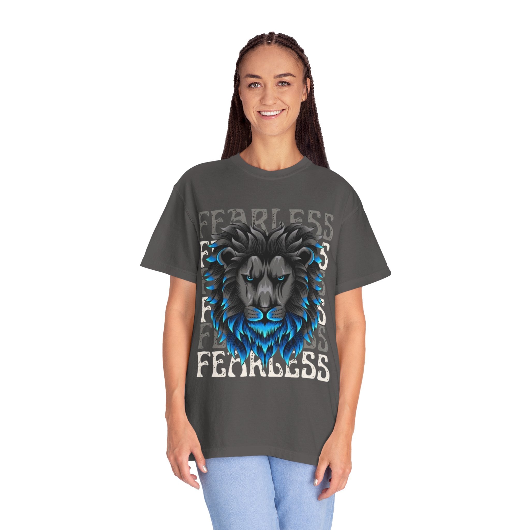 Fearless Lion Graphic T-Shirt, Unisex Short Sleeve Tee, Animal Lover Gift, Inspirational Outfit, Casual Wear, Birthday Present