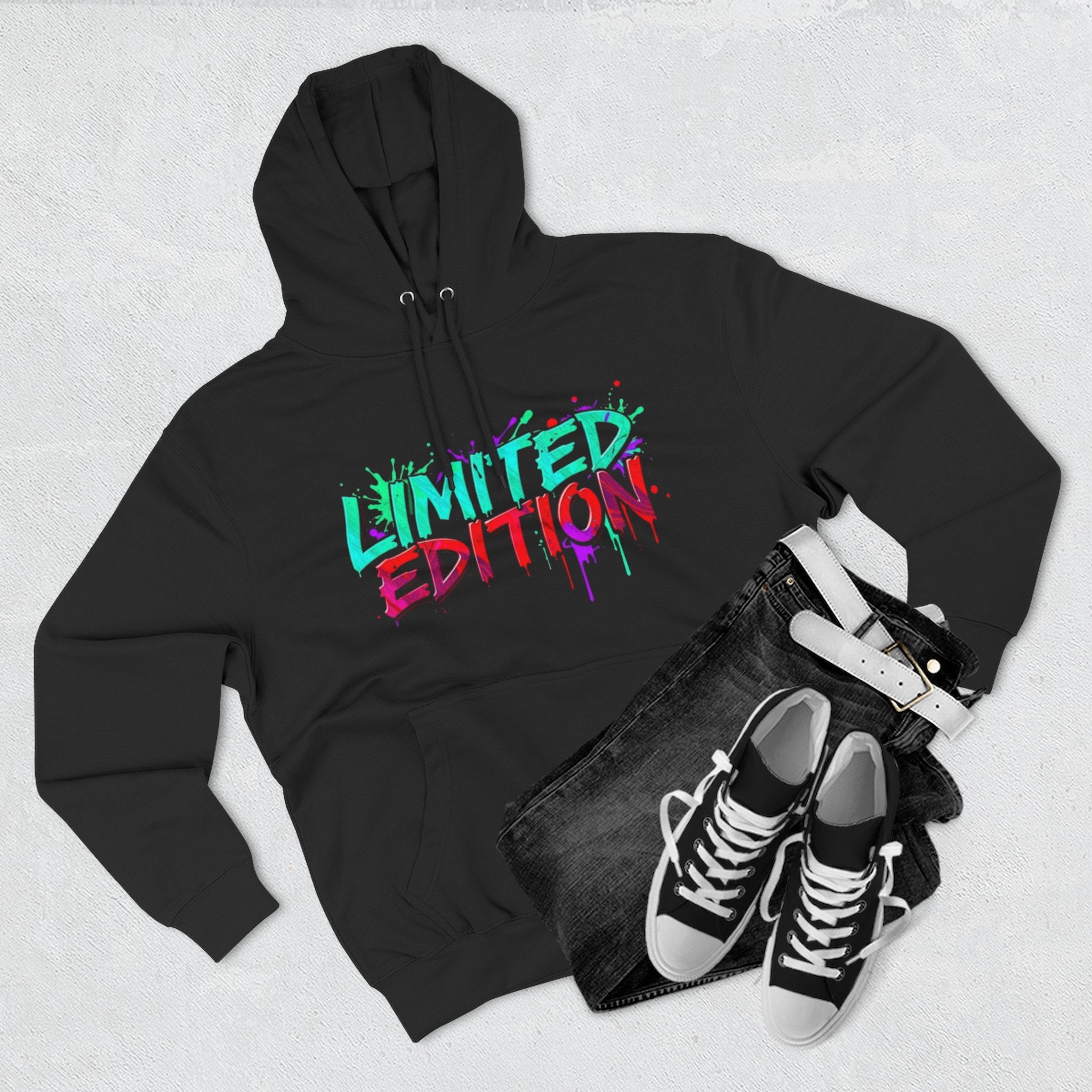 Limited Edition Three-Panel Fleece Hoodie, Streetwear Sweatshirt, Casual Hoodie, Gift for Him, Fall Fashion, Cozy Apparel