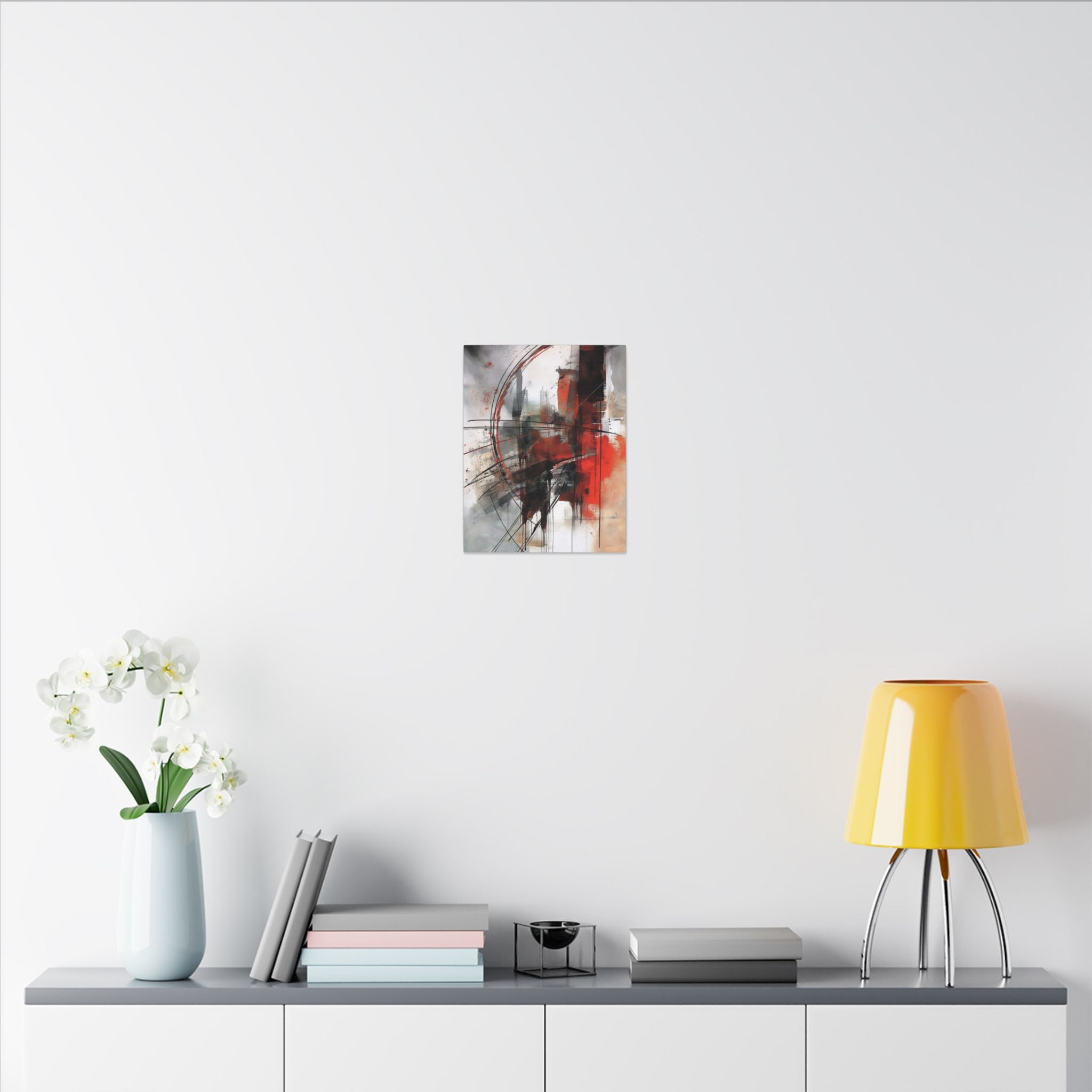 Abstract Red and Black Wall Art Canvas, Home Decor, Modern Art, Office Wall Decor, Minimalist Art, Gift for Art Lovers