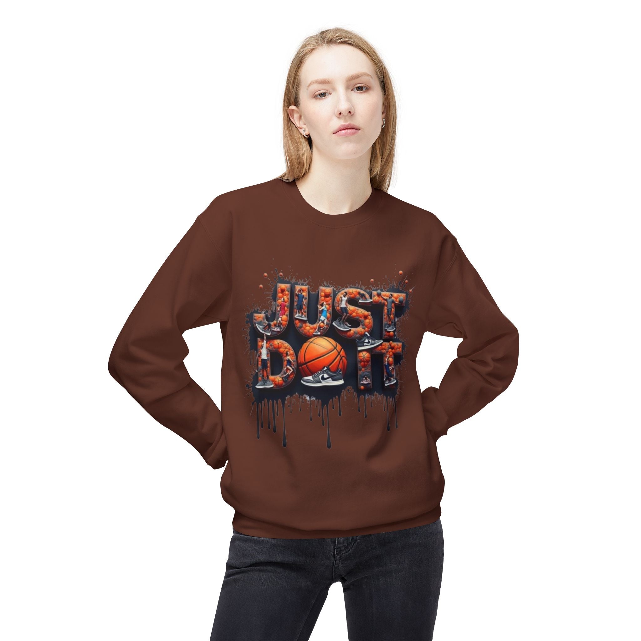 Sporty Basketball Crewneck Sweatshirt, Perfect for Athletes, Basketball Fans, Casual Wear, Gifts for Him, Game Day Essentials