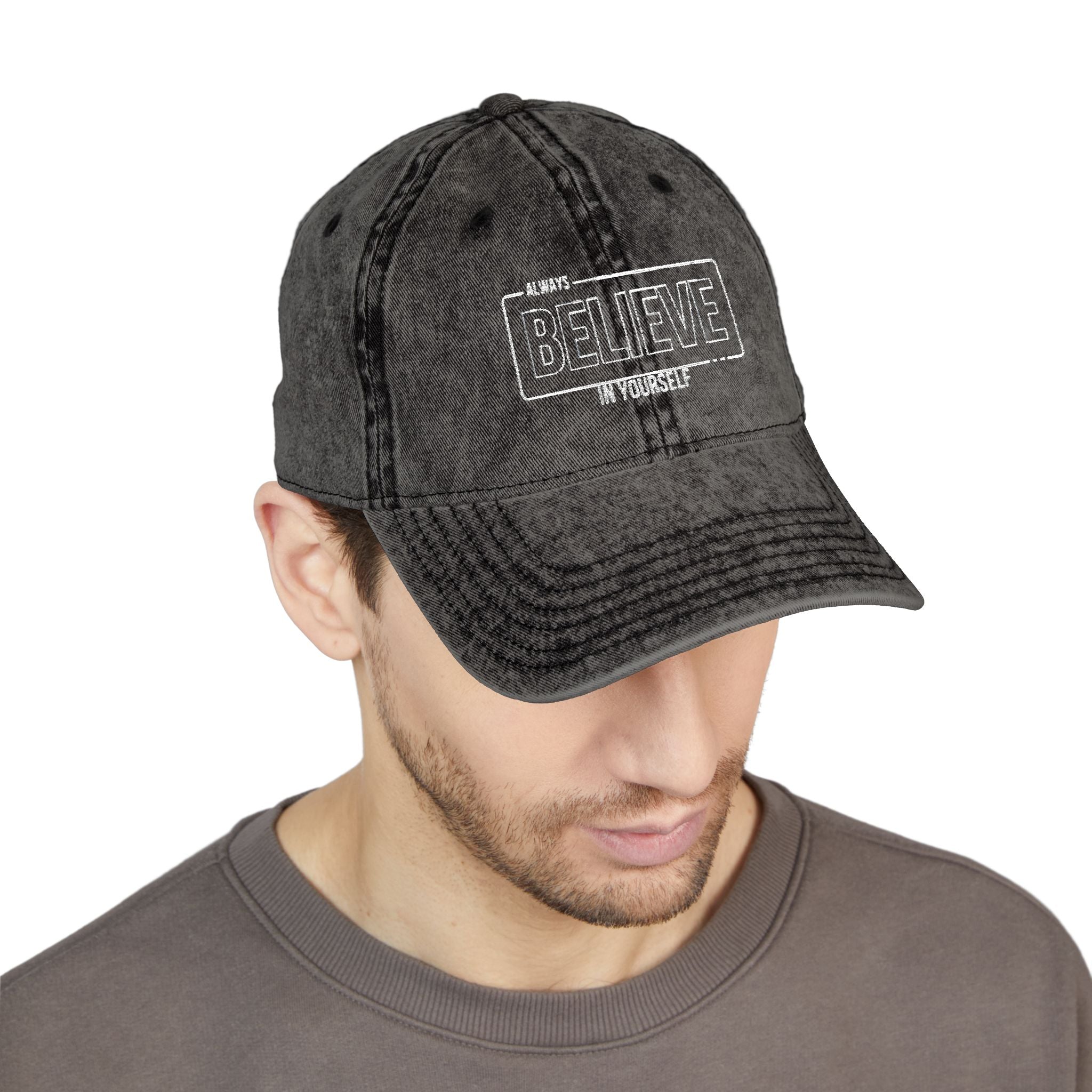 Vintage Embroidered Cap - Believe Design, Casual Wear, Gift for Him/Her, Summer Accessory, Inspiring Headwear