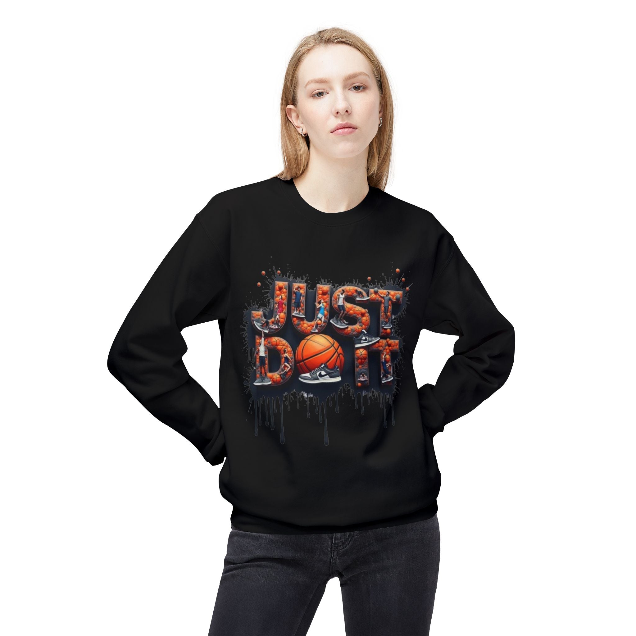 Sporty Basketball Crewneck Sweatshirt, Perfect for Athletes, Basketball Fans, Casual Wear, Gifts for Him, Game Day Essentials